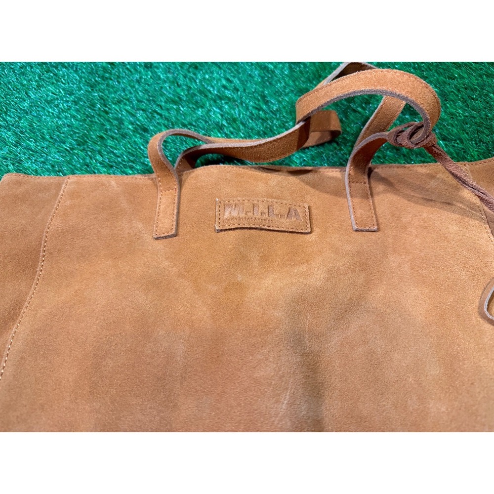 MILA Made in Los Angeles Suede Fringe Tote Bag Burnt Orange - Picture 2 of 8